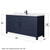 Wyndham WCG242466SBBWCUNSMXX Beckett 66 Inch Single Bathroom Vanity in Dark Blue, White Cultured Marble Countertop, Undermount Square Sink, Matte Black Trim
