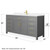 Wyndham WCG242466SGGCCUNSMXX Beckett 66 Inch Single Bathroom Vanity in Dark Gray, Carrara Cultured Marble Countertop, Undermount Square Sink, Brushed Gold Trim