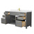 Wyndham WCG242466SGGWCUNSMXX Beckett 66 Inch Single Bathroom Vanity in Dark Gray, White Cultured Marble Countertop, Undermount Square Sink, Brushed Gold Trim