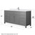 Wyndham WCG242466SKGWCUNSMXX Beckett 66 Inch Single Bathroom Vanity in Dark Gray, White Cultured Marble Countertop, Undermount Square Sink, No Mirror