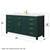 Wyndham WCG242466SGDCCUNSMXX Beckett 66 Inch Single Bathroom Vanity in Green, Carrara Cultured Marble Countertop, Undermount Square Sink, Brushed Gold Trim