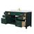 Wyndham WCG242466SGDWCUNSMXX Beckett 66 Inch Single Bathroom Vanity in Green, White Cultured Marble Countertop, Undermount Square Sink, Brushed Gold Trim
