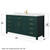 Wyndham WCG242466SGDWCUNSMXX Beckett 66 Inch Single Bathroom Vanity in Green, White Cultured Marble Countertop, Undermount Square Sink, Brushed Gold Trim
