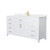 Wyndham WCG242466SWGCCUNSMXX Beckett 66 Inch Single Bathroom Vanity in White, Carrara Cultured Marble Countertop, Undermount Square Sink, Brushed Gold Trim