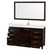 Wyndham WCS141460SESC2UNSM58 Sheffield 60 Inch Single Bathroom Vanity in Espresso, Carrara Cultured Marble Countertop, Undermount Square Sink, 58 Inch Mirror