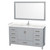 Wyndham WCS141460SGYC2UNSM58 Sheffield 60 Inch Single Bathroom Vanity in Gray, Carrara Cultured Marble Countertop, Undermount Square Sink, 58 Inch Mirror