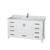 Wyndham WCS141460SWHCMUNSMXX Sheffield 60 Inch Single Bathroom Vanity in White, White Carrara Marble Countertop, Undermount Square Sink, and No Mirror