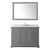 Wyndham  WCV232348SKGCMUNOM46 Avery 48 Inch Single Bathroom Vanity in Dark Gray, White Carrara Marble Countertop, Undermount Oval Sink, and 46 Inch Mirror