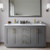 Wyndham WCF292960DGGCMUNSMXX Miranda 60 Inch Double Bathroom Vanity in Dark Gray, White Carrara Marble Countertop, Undermount Square Sinks, Brushed Gold Trim