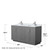 Wyndham WCF292960DKGCMUNSMXX Miranda 60 Inch Double Bathroom Vanity in Dark Gray, White Carrara Marble Countertop, Undermount Square Sinks, Brushed Nickel Trim