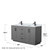 Wyndham WCF292960DGBCMUNSMXX Miranda 60 Inch Double Bathroom Vanity in Dark Gray, White Carrara Marble Countertop, Undermount Square Sinks, Matte Black Trim
