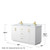 Wyndham WCF292960DWGCMUNSMXX Miranda 60 Inch Double Bathroom Vanity in White, White Carrara Marble Countertop, Undermount Square Sinks, Brushed Gold Trim