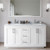 Wyndham WCF292960DWHCMUNSMXX Miranda 60 Inch Double Bathroom Vanity in White, White Carrara Marble Countertop, Undermount Square Sinks, Brushed Nickel Trim