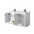 Wyndham WCF292960DWBCMUNSMXX Miranda 60 Inch Double Bathroom Vanity in White, White Carrara Marble Countertop, Undermount Square Sinks, Matte Black Trim
