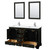 Wyndham WCS202060DDEWCUNSM24 Deborah 60 Inch Double Bathroom Vanity in Dark Espresso, White Cultured Marble Countertop, Undermount Square Sinks, 24 Inch Mirrors