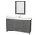Wyndham WCS141460SKGC2UNSMED Sheffield 60 Inch Single Bathroom Vanity in Dark Gray, Carrara Cultured Marble Countertop, Undermount Square Sink, Medicine Cabinet