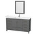 Wyndham WCS141460SKGWCUNSMED Sheffield 60 Inch Single Bathroom Vanity in Dark Gray, White Cultured Marble Countertop, Undermount Square Sink, Medicine Cabinet