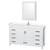 Wyndham WCS141460SWHC2UNSMED Sheffield 60 Inch Single Bathroom Vanity in White, Carrara Cultured Marble Countertop, Undermount Square Sink, Medicine Cabinet