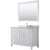 Wyndham WCV252548SWGCMUNSM46 Daria 48 Inch Single Bathroom Vanity in White, White Carrara Marble Countertop, Undermount Square Sink, 46 Inch Mirror, Brushed Gold Trim