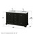 Wyndham WCS202060DDECMUNOM24 Deborah 60 Inch Double Bathroom Vanity in Dark Espresso, White Carrara Marble Countertop, Undermount Oval Sinks, and 24 Inch Mirrors