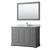 Wyndham WCV232348SKGCMUNSM46 Avery 48 Inch Single Bathroom Vanity in Dark Gray, White Carrara Marble Countertop, Undermount Square Sink, and 46 Inch Mirror
