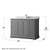 Wyndham WCV232348SKGCMUNSM46 Avery 48 Inch Single Bathroom Vanity in Dark Gray, White Carrara Marble Countertop, Undermount Square Sink, and 46 Inch Mirror