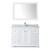 Wyndham WCV232348SWHCMUNSM46 Avery 48 Inch Single Bathroom Vanity in White, White Carrara Marble Countertop, Undermount Square Sink, and 46 Inch Mirror