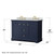 Wyndham WCV232348DBLCMUNOM46 Avery 48 Inch Double Bathroom Vanity in Dark Blue, White Carrara Marble Countertop, Undermount Oval Sinks, 46 Inch Mirror