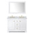 Wyndham WCV232348DWGCMUNOM46 Avery 48 Inch Double Bathroom Vanity in White, White Carrara Marble Countertop, Undermount Oval Sinks, 46 Inch Mirror, Brushed Gold Trim