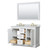 Wyndham WCV232348DWGCMUNOM46 Avery 48 Inch Double Bathroom Vanity in White, White Carrara Marble Countertop, Undermount Oval Sinks, 46 Inch Mirror, Brushed Gold Trim