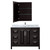 Wyndham WCV252548SDECMUNSMED Daria 48 Inch Single Bathroom Vanity in Dark Espresso, White Carrara Marble Countertop, Undermount Square Sink, and Medicine Cabinet