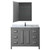 Wyndham WCV252548SKGCMUNSMED Daria 48 Inch Single Bathroom Vanity in Dark Gray, White Carrara Marble Countertop, Undermount Square Sink, and Medicine Cabinet