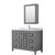 Wyndham WCV252548SKGCMUNSMED Daria 48 Inch Single Bathroom Vanity in Dark Gray, White Carrara Marble Countertop, Undermount Square Sink, and Medicine Cabinet