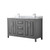 Wyndham WCV252560DKGCMUNSMXX Daria 60 Inch Double Bathroom Vanity in Dark Gray, White Carrara Marble Countertop, Undermount Square Sinks, and No Mirror