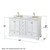 Wyndham WCS202060DWGCMUNOM58 Deborah 60 Inch Double Bathroom Vanity in White, White Carrara Marble Countertop, Undermount Oval Sinks, Brushed Gold Trim, 58 Inch Mirror