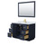 Wyndham WCF292948SBLCMUNSM46 Miranda 48 Inch Single Bathroom Vanity in Dark Blue, White Carrara Marble Countertop, Undermount Square Sink, Brushed Gold Trim, 46 Inch Mirror