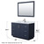 Wyndham WCF292948SBNCMUNSM46 Miranda 48 Inch Single Bathroom Vanity in Dark Blue, White Carrara Marble Countertop, Undermount Square Sink, Brushed Nickel Trim, 46 Inch Mirror