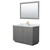 Wyndham WCF292948SGGCMUNSM46 Miranda 48 Inch Single Bathroom Vanity in Dark Gray, White Carrara Marble Countertop, Undermount Square Sink, Brushed Gold Trim, 46 Inch Mirror