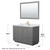 Wyndham WCF292948SGGCMUNSM46 Miranda 48 Inch Single Bathroom Vanity in Dark Gray, White Carrara Marble Countertop, Undermount Square Sink, Brushed Gold Trim, 46 Inch Mirror