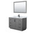 Wyndham WCF292948SGBCMUNSM46 Miranda 48 Inch Single Bathroom Vanity in Dark Gray, White Carrara Marble Countertop, Undermount Square Sink, Matte Black Trim, 46 Inch Mirror