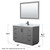 Wyndham WCF292948SGBCMUNSM46 Miranda 48 Inch Single Bathroom Vanity in Dark Gray, White Carrara Marble Countertop, Undermount Square Sink, Matte Black Trim, 46 Inch Mirror
