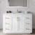 Wyndham WCF292948SWGCMUNSM46 Miranda 48 Inch Single Bathroom Vanity in White, White Carrara Marble Countertop, Undermount Square Sink, Brushed Gold Trim, 46 Inch Mirror