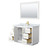 Wyndham WCF292948SWGCMUNSM46 Miranda 48 Inch Single Bathroom Vanity in White, White Carrara Marble Countertop, Undermount Square Sink, Brushed Gold Trim, 46 Inch Mirror