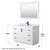 Wyndham WCF292948SWBCMUNSM46 Miranda 48 Inch Single Bathroom Vanity in White, White Carrara Marble Countertop, Undermount Square Sink, Matte Black Trim, 46 Inch Mirror