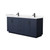 Wyndham WCF292972DBBC2UNSMXX Miranda 72 Inch Double Bathroom Vanity in Dark Blue, Light-Vein Carrara Cultured Marble Countertop, Undermount Square Sinks, Matte Black Trim