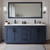 Wyndham WCF292972DBBC2UNSMXX Miranda 72 Inch Double Bathroom Vanity in Dark Blue, Light-Vein Carrara Cultured Marble Countertop, Undermount Square Sinks, Matte Black Trim