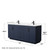 Wyndham WCF292972DBBC2UNSMXX Miranda 72 Inch Double Bathroom Vanity in Dark Blue, Light-Vein Carrara Cultured Marble Countertop, Undermount Square Sinks, Matte Black Trim