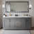 Wyndham WCF292972DGGC2UNSMXX Miranda 72 Inch Double Bathroom Vanity in Dark Gray, Light-Vein Carrara Cultured Marble Countertop, Undermount Square Sinks, Brushed Gold Trim