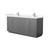 Wyndham WCF292972DKGC2UNSMXX Miranda 72 Inch Double Bathroom Vanity in Dark Gray, Light-Vein Carrara Cultured Marble Countertop, Undermount Square Sinks, Brushed Nickel Trim