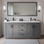 Wyndham WCF292972DGBC2UNSMXX Miranda 72 Inch Double Bathroom Vanity in Dark Gray, Light-Vein Carrara Cultured Marble Countertop, Undermount Square Sinks, Matte Black Trim